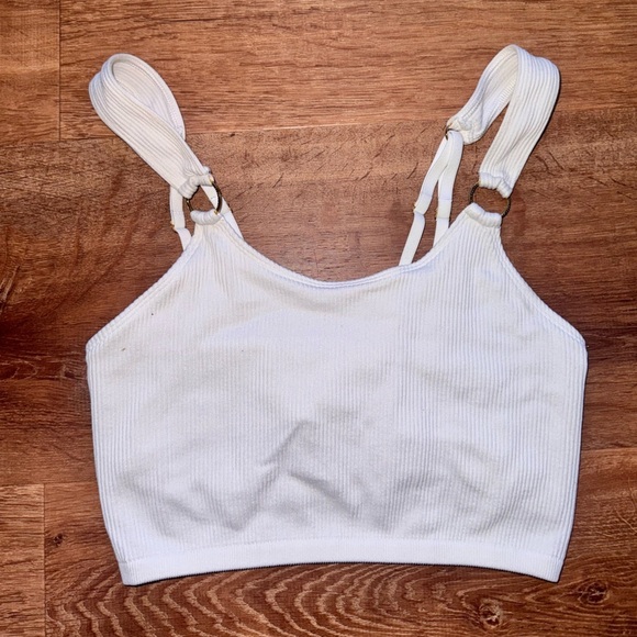 Aerie White Ribbed Tank Top - Picture 5 of 5